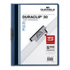 Durable DuraClip Report Cover, Clip Fastener, Clear/Dark Blue, 25/Box