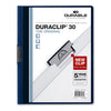 Durable DuraClip Report Cover, Clip Fastener, 8.5 x 11, Clear/Navy, 25/Box