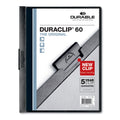 Durable DuraClip Report Cover, Clip Fastener, 8.5 x 11, Clear/Black, 25/Box