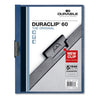 Durable DuraClip Report Cover, Clip Fastener, 8.5 x 11, Clear/Dark Blue, 25/Box