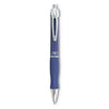 Zebra GR8 Gel Pen, Retractable, Medium 0.7 mm, Blue Ink, Blue/Silver Barrel, 12/Pack