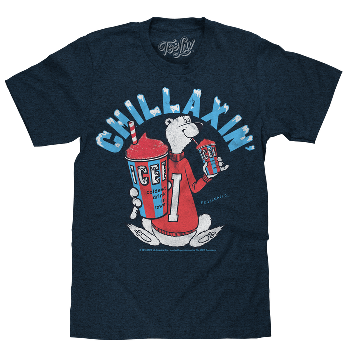 ICEE Chillaxin' Faded Logo T-Shirt - Navy by Tee Luv