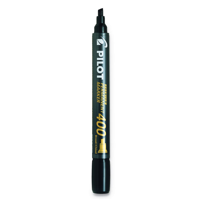Pilot Premium 400 Permanent Marker, Broad Chisel Tip, Black, 36/Pack