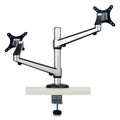 Tripp Lite Dual Monitor Mount for 13" to 27" Monitors, 360 deg Rotation, +80 deg/-90 deg Tilt, 180 deg Pan, Black/Silver, Supports 22 lb