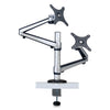 Tripp Lite Dual Monitor Mount for 13" to 27" Monitors, 360 deg Rotation, +80 deg/-90 deg Tilt, 180 deg Pan, Black/Silver, Supports 22 lb