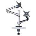 Tripp Lite Dual Monitor Mount for 13" to 27" Monitors, 360 deg Rotation, +80 deg/-90 deg Tilt, 180 deg Pan, Black/Silver, Supports 22 lb