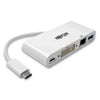Tripp Lite USB 3.1 Gen 1 USB-C to DVI Adapter, USB-A/USB-C PD Charging/Gigabit Ethernet, 3", White