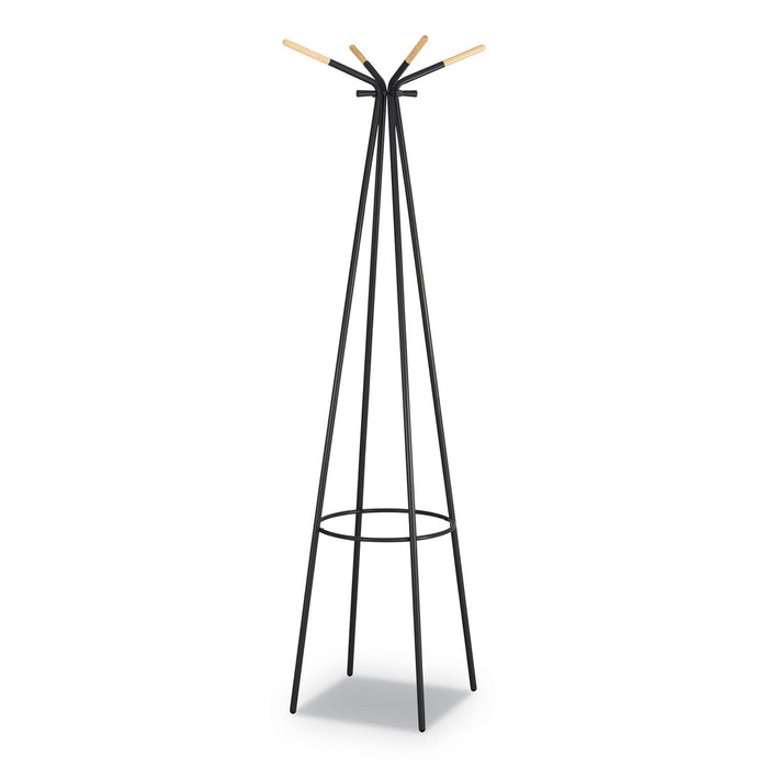 Safco Family Coat Rack, 4 Garments, 16.5w x 16.5d x 72.75h, Black