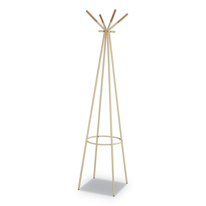 Safco Family Coat Rack, 4 Garments, 16.5w x 16.5d x 72.75h, Cream