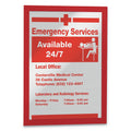 Durable DURAFRAME Sign Holder, 8.5 x 11, Red Frame, 2/Pack
