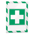 Durable DURAFRAME Security Magnetic Sign Holder, 8.5 x 11, Green/White Frame, 2/Pack