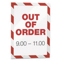 Durable DURAFRAME Security Magnetic Sign Holder, 8.5 x 11, Red/White Frame, 2/Pack