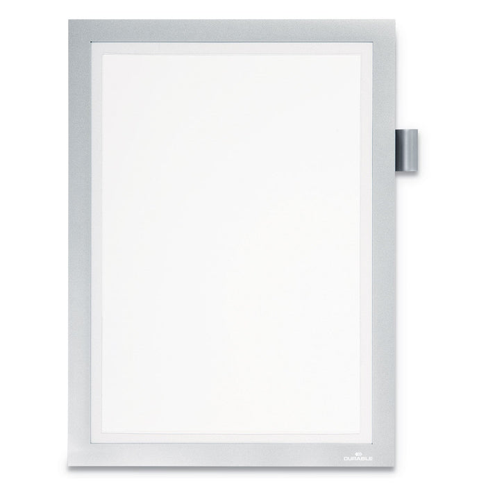 Durable DURAFRAME Note Sign Holder, 8.5 x 11, Silver Frame