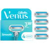 Gillette Venus Smooth Women's Razor Blade Refills, 3 Blades, 4 Count
