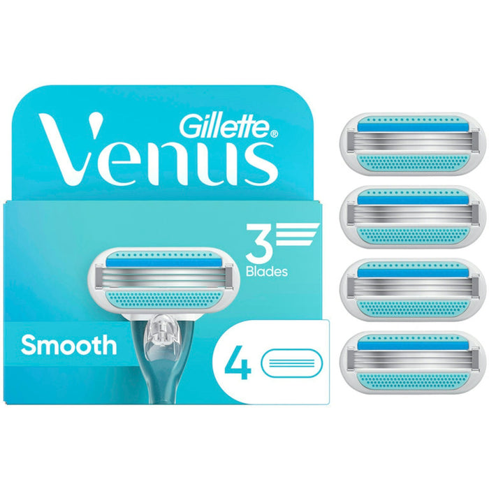 Gillette Venus Smooth Women's Razor Blade Refills, 3 Blades, 4 Count by Pasteur Pharmacy