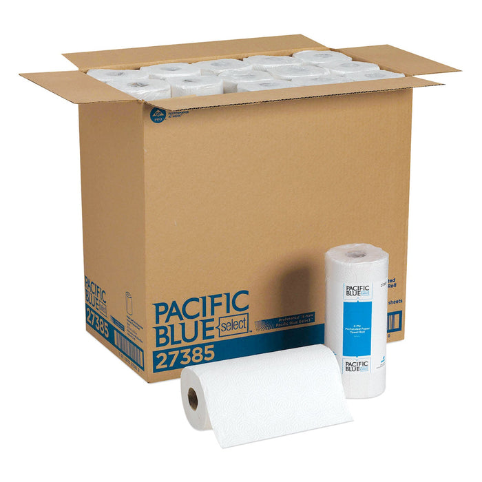 Georgia Pacific Pacific Blue Select Two-Ply Perforated Paper Kitchen Roll Towels, 2-Ply, 11 x 8.8, White, 85/Roll, 30 Rolls/Carton