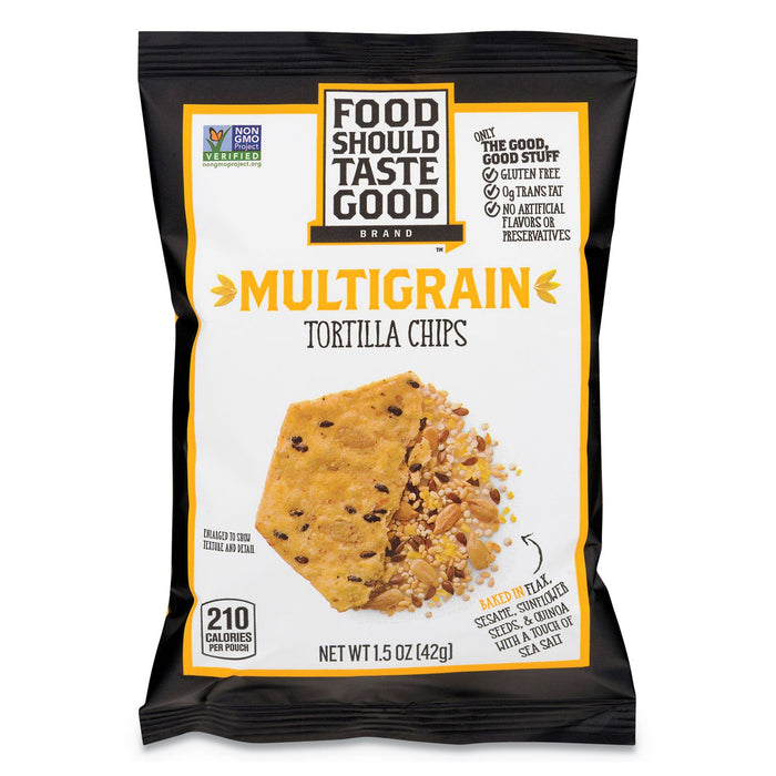 Food Should Taste Good Tortilla Chips, Multigrain with Sea Salt, 1.5 oz, 24/Carton