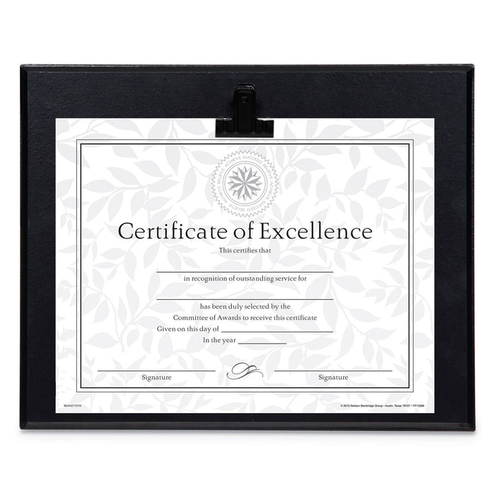 DAX Plaque With Metal Clip, Wood, 8.5 x 11 Insert, Black