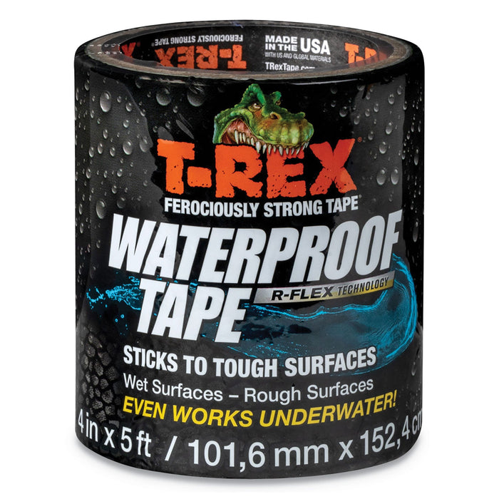 T-REX Waterproof Tape, 3" Core, 4" x 5 ft, Black