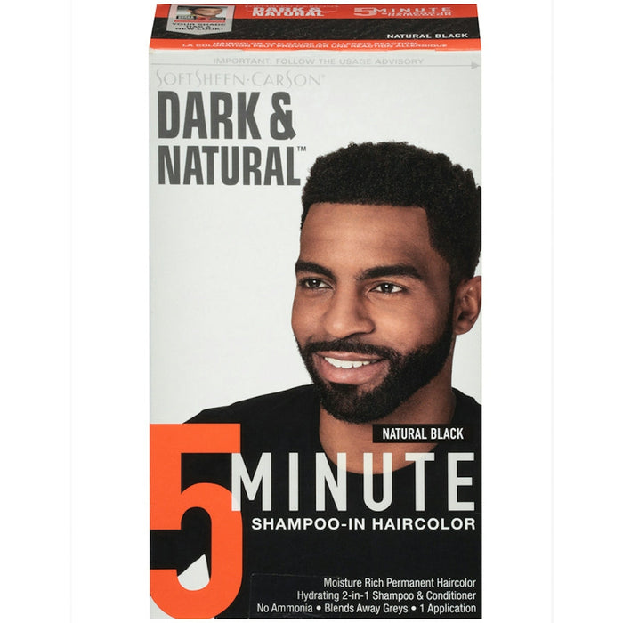Dark & Natural For Men 5-Minute Natural Black Shampoo-In Hair Color Kit by Pasteur Pharmacy