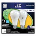 GE LED Soft White A21 Dimmable Light Bulb, 12 W, 2/Pack