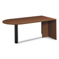 HON Foundation Peninsula with End Panel, Steel Support Column, 72w x 36d x 29h, Shaker Cherry