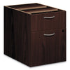 HON Foundation Hanging 3/4-Height Pedestal File, Left/Right, 2-Drawer: Box/File, Legal/Letter, Mahogany, 15.42 x 20.41 x 20.58