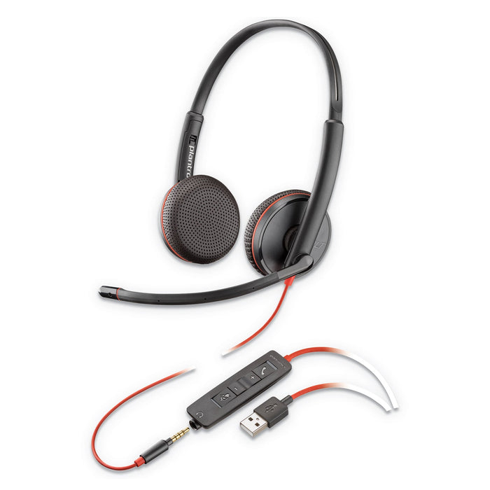 poly Blackwire 3225, Binaural, Over the head Headset