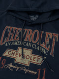 Chevy American Classic Pullover Hooded Sweatshirt - Navy by Tee Luv
