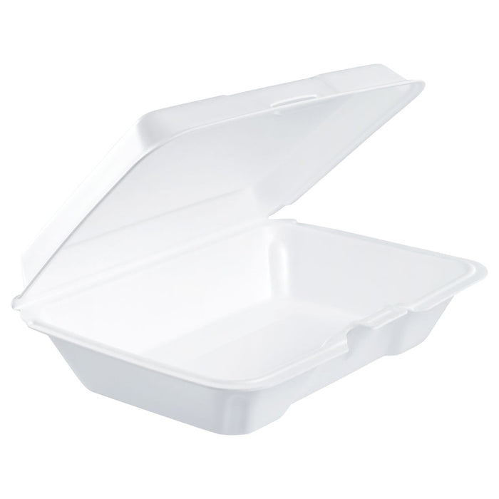 Dart Foam Hinged Lid Containers, 6.4 x 9.3 x 2.6, White, 200/Carton