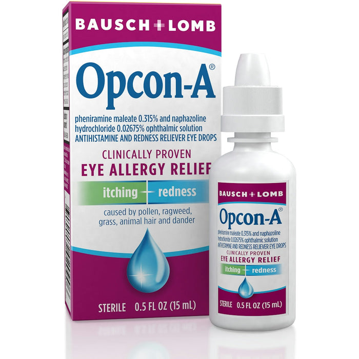 Opcon-A Allergy Relief Sterile Eye Drops – Multi-Action Formula, 0.5 Fl Oz by Pasteur Pharmacy