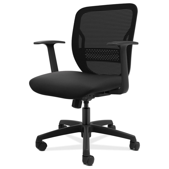 HON Gateway Mid-Back Task Chair, Supports Up to 250 lb, 17" to 22" Seat Height, Black