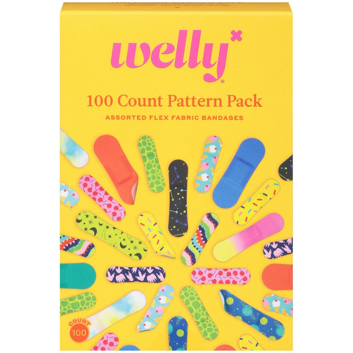 Welly Flex Fabric Assorted Bandages Pattern Pack 100Ea by Pasteur Pharmacy