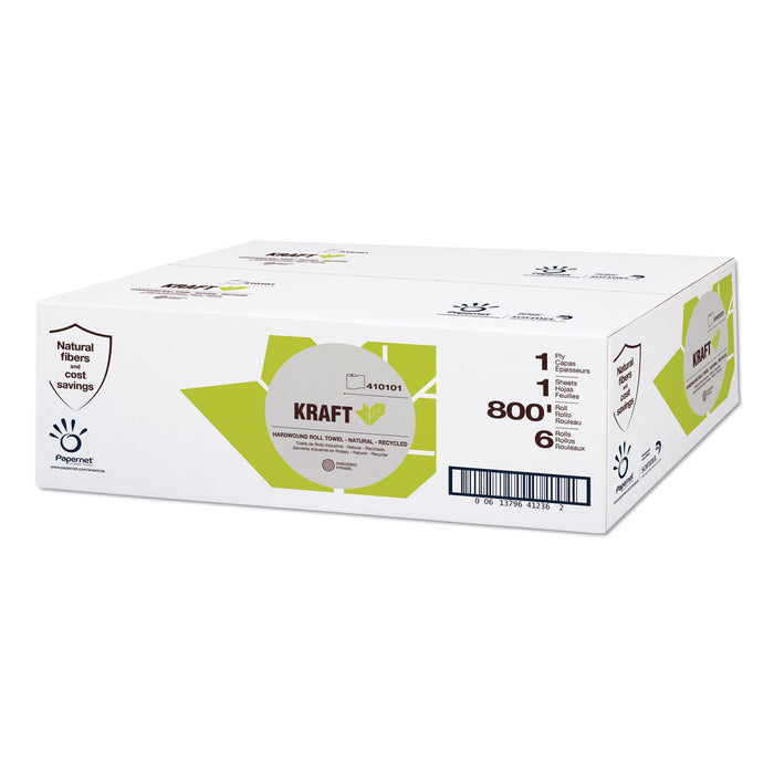 Papernet Heavenly Soft Hardwound Paper Towel, Kraft, 7.8" x 800 ft, Brown, 6 Rolls/Carton