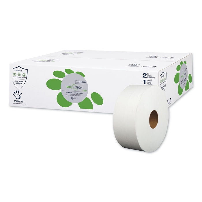 Papernet BioTech Toilet Tissue, Septic Safe, 2-Ply, White, 3.3" x 700 ft, 12 Rolls/Carton