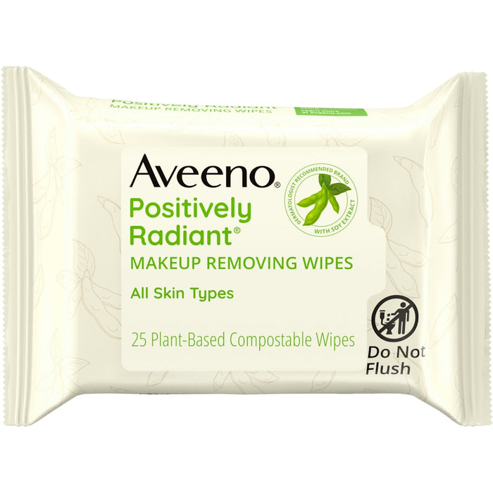 Aveeno Positively Radiant Oil Free Makeup Removing Face Wipes, 25 Ct by Pasteur Pharmacy