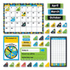 TREND Bold Strokes Calendar Bulletin Board Set, 18.25" x 31", Assorted Colors, 106 Pieces