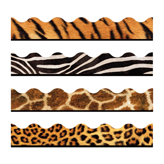 TREND Terrific Trimmers Print Board Trim, 2.25" x 156 ft, Animal Prints, Assorted Colors/Designs