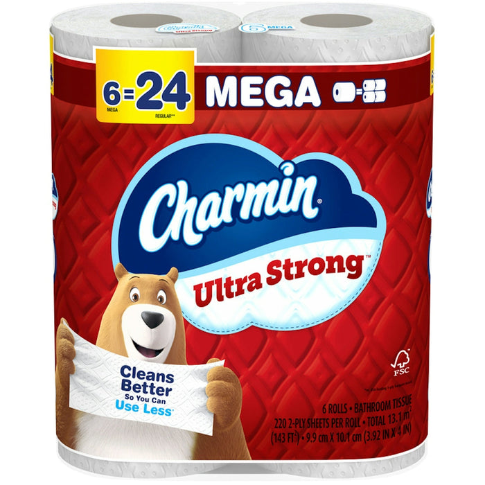 Charmin Ultra Strong Toilet Paper, 6 Mega Rolls (= 24 Regular Rolls) by Pasteur Pharmacy
