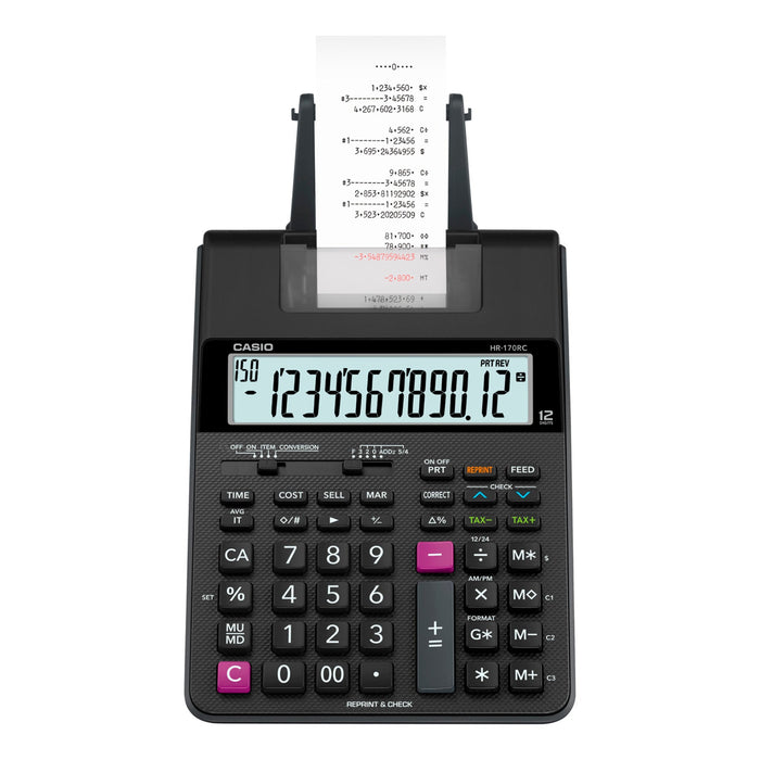 Casio HR170R Printing Calculator, Black/Red Print, 2 Lines/Sec