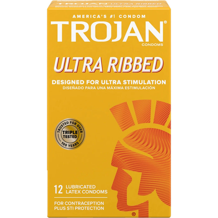 Trojan Ultra Ribbed Premium Lubricated Latex Condoms by Pasteur Pharmacy