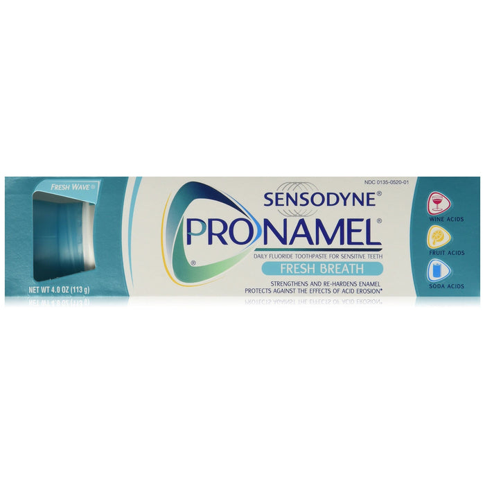 Sensodyne Pronamel Fresh Breath Enamel Toothpaste, Fresh Wave, 4 oz - Sensitivity Relief by Pasteur Pharmacy
