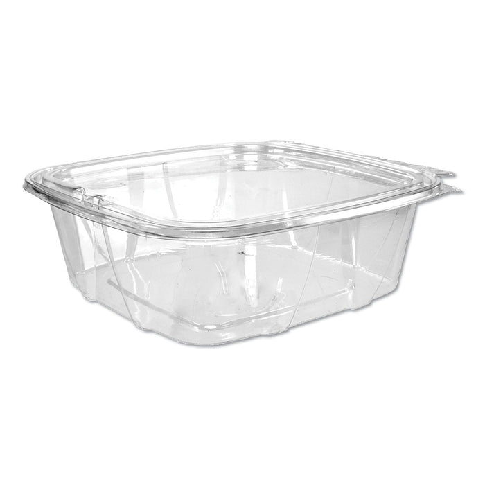Dart ClearPac SafeSeal Tamper-Resistant/Evident Containers, Flat Lid, 48 oz, 7.8 x 8.1 x 2.5, Clear, Plastic, 100/Bag, 2 Bags/CT