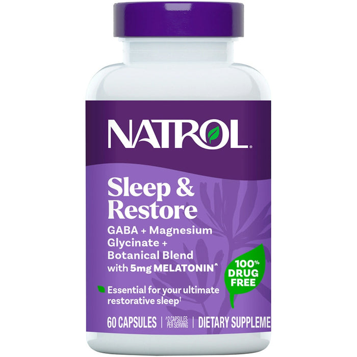 Natrol Melatonin Restore, Sleep Aid Supplement for Restful Sleep, 60 Capsules by Pasteur Pharmacy