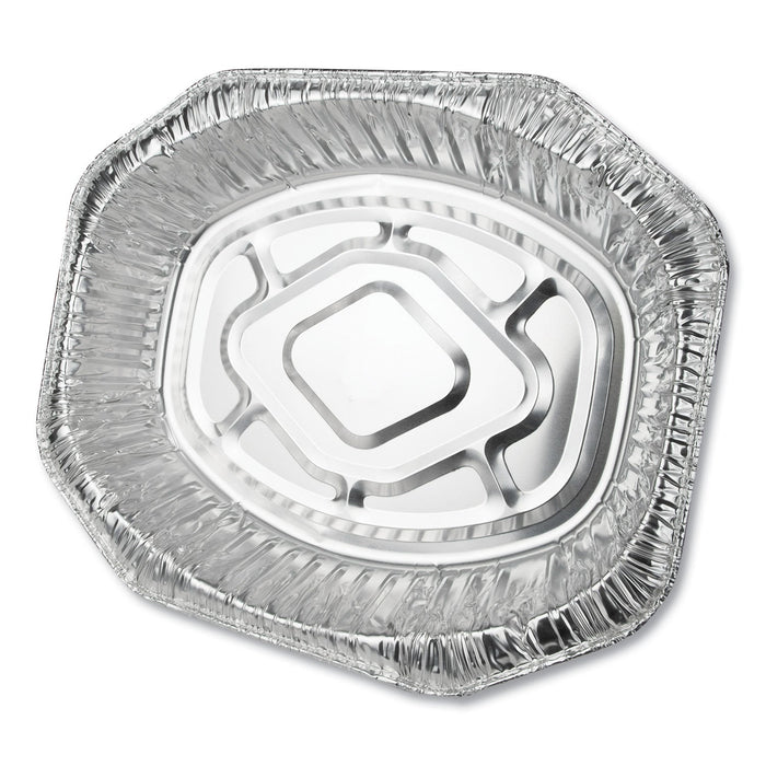 Durable Packaging Aluminum Roaster Pans, Extra-Large Oval, 230 oz, 18.5 x 14 x 3.38, Silver, 50/Carton