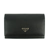 Prada Saffiano Leather Black Continental Long Wallet #3228