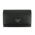 Prada Saffiano Leather Black Continental Long Wallet #3228 by Bolt Boutique