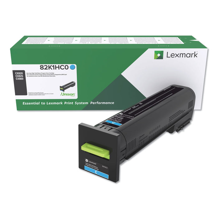 Lexmark 82K1HC0 Return Program High-Yield Toner, 17,000 Page-Yield, Cyan