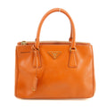 Prada Saffiano Vitello Orange Galleria 2Way Tote Bag #3231 by Bolt Boutique