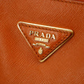Prada Saffiano Vitello Orange Galleria 2Way Tote Bag #3231 by Bolt Boutique